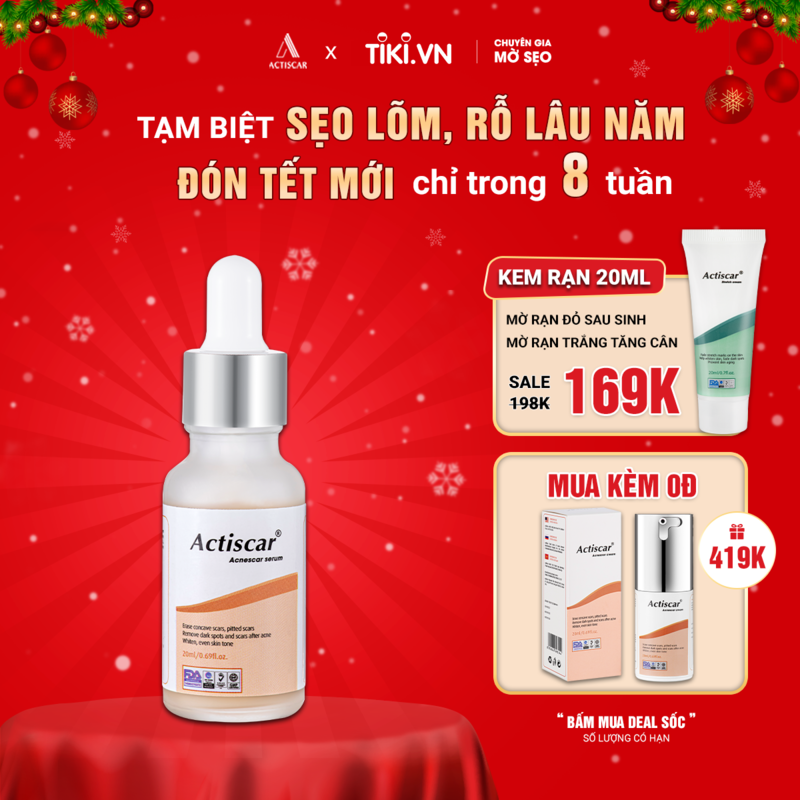 Serum Xóa Mờ Sẹo Lõm, Sẹo Rỗ Actiscar 20ml