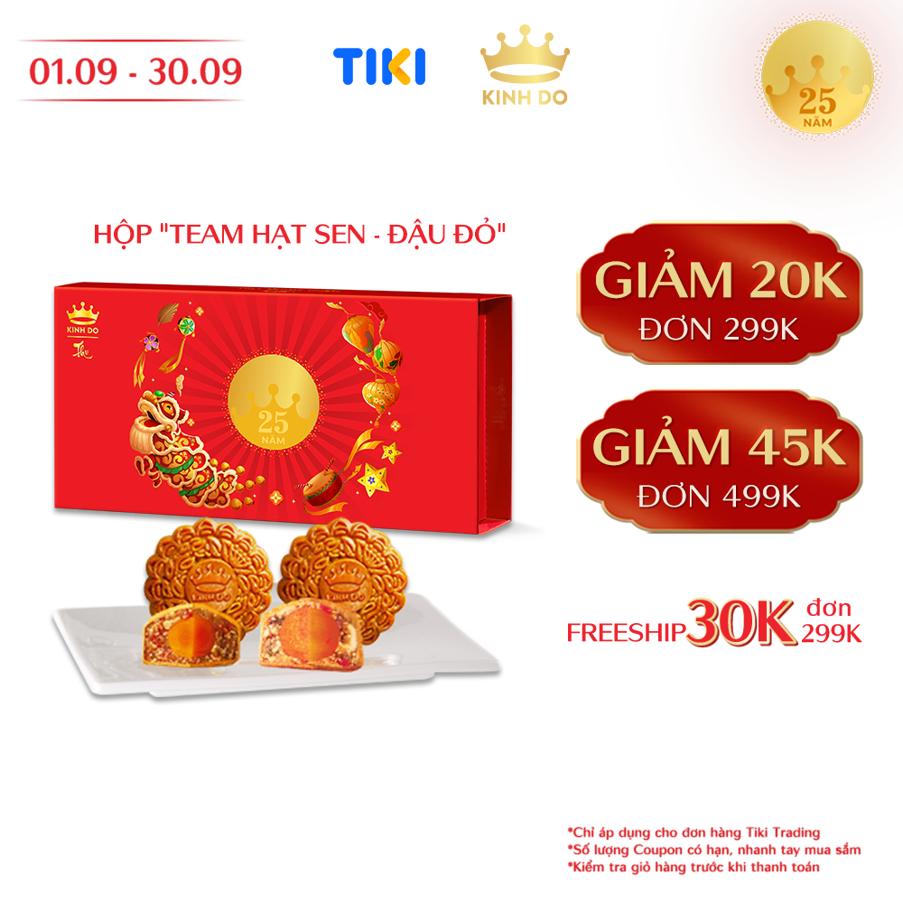 Hộp 2 bánh trung thu Kinh Đô - &quot;Team Hạt Sen Đậu Đỏ&quot;