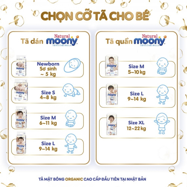 Bỉm quần Moony Natural size M46 ( 46 miếng)