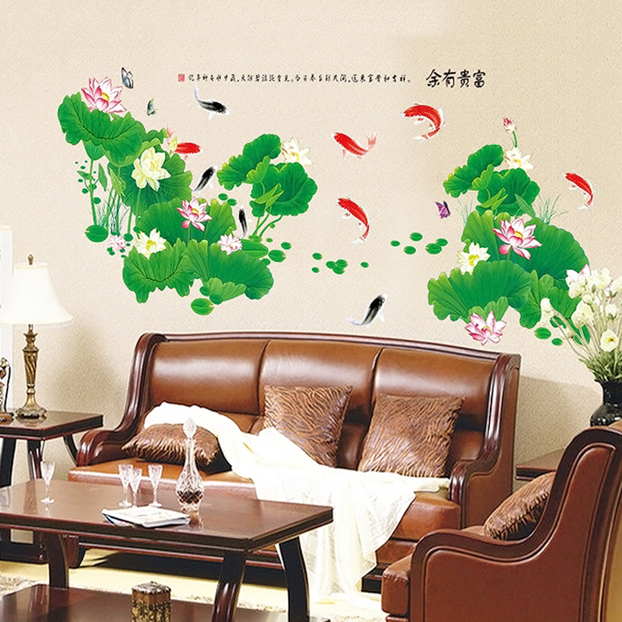 Decal Dán Tường Đầm Sen 2 Binbin PK148 (140 x 80 cm)