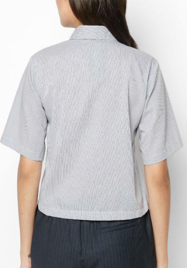 Áo Kiểu Nữ Dáng Lửng Tay Ngắn Mint Basic - Xám (Size