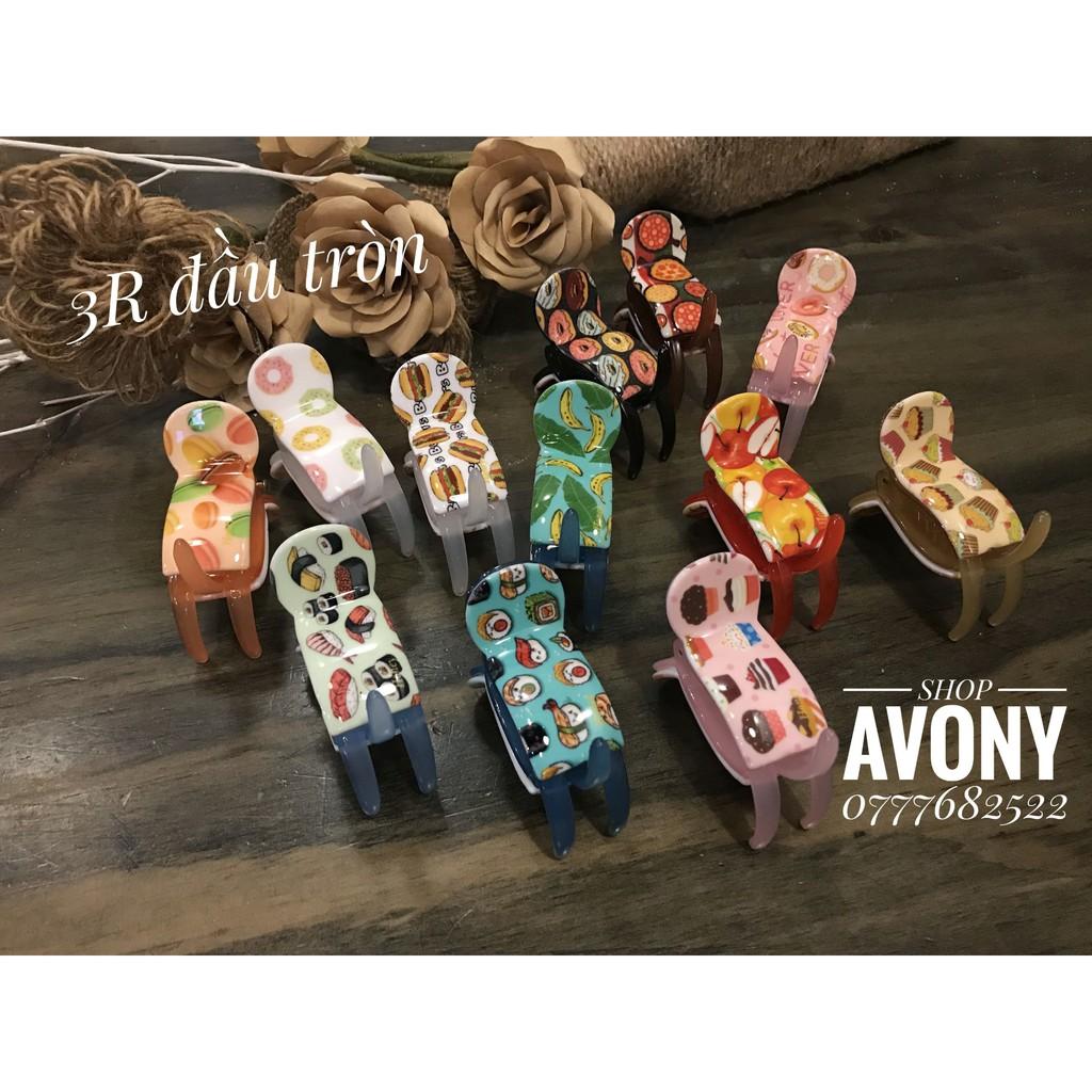 Kẹp tóc răng meka in họa tiết ngọt ngào bánh đủ size honey