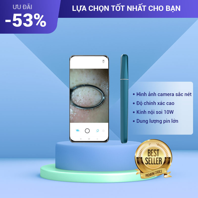 Cây Nặn Mụn Đầu Đen Thông Minh Camera Nội Soi Sắc Nét Đến 100W Pixel,