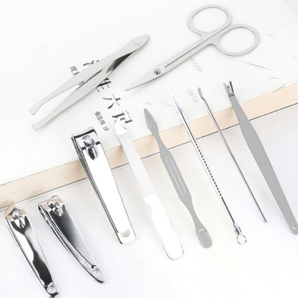 Bộ làm móng 10 món - bấm, cắt móng tay, lấy ráy tai Nail Clipper thép không gỉ