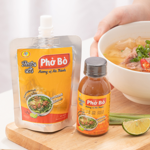 Nước cốt phở bò hương vị Hà Thành - Hàng xuất khẩu Nhật-Hoàn toàn từ nước cốt xương hầm,thơm ngon, chuẩn vị, không cần nêm nếm- túi 100ml