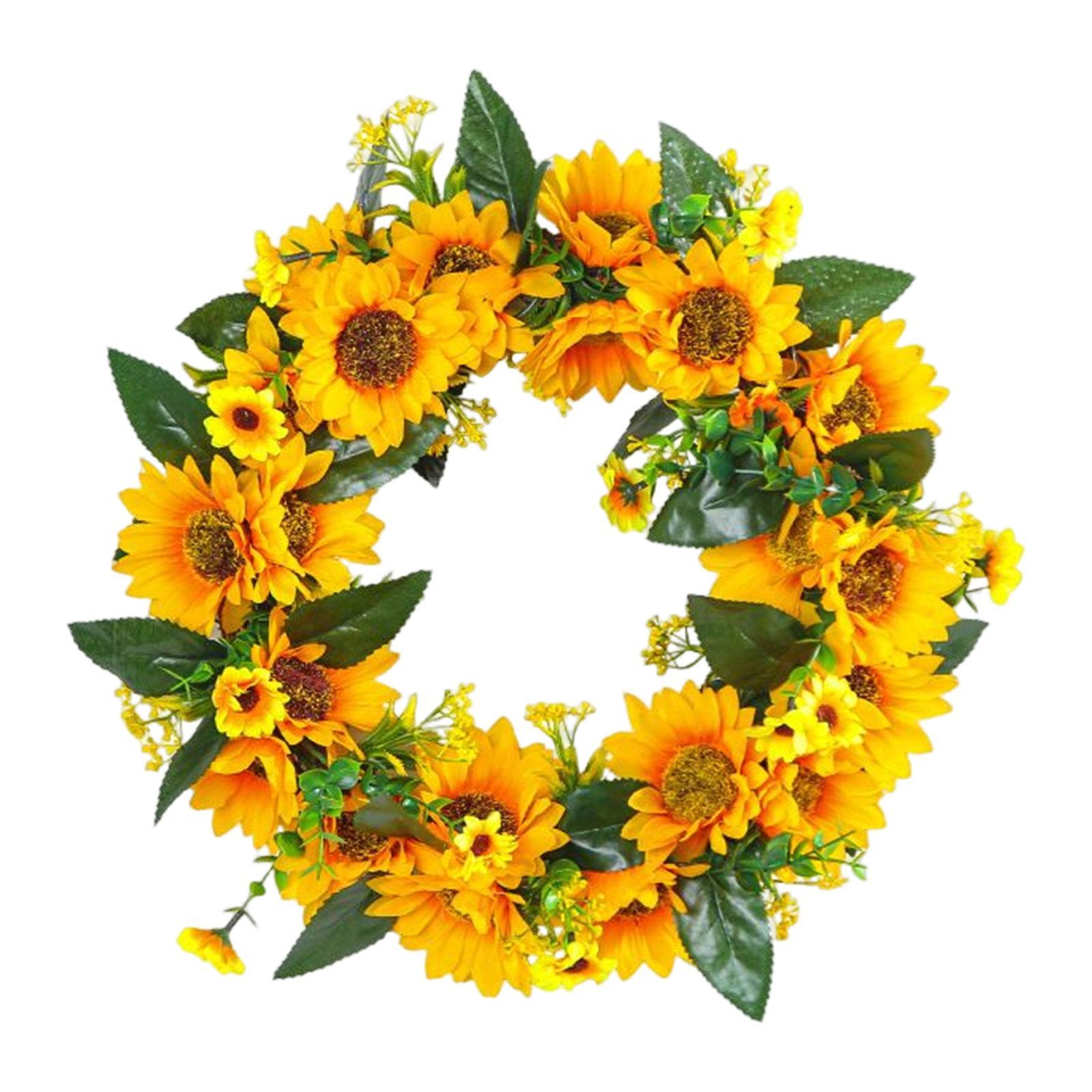 Wreath Rattan Hoop 40cm Front Door Wreath Artificial Flower Wreath