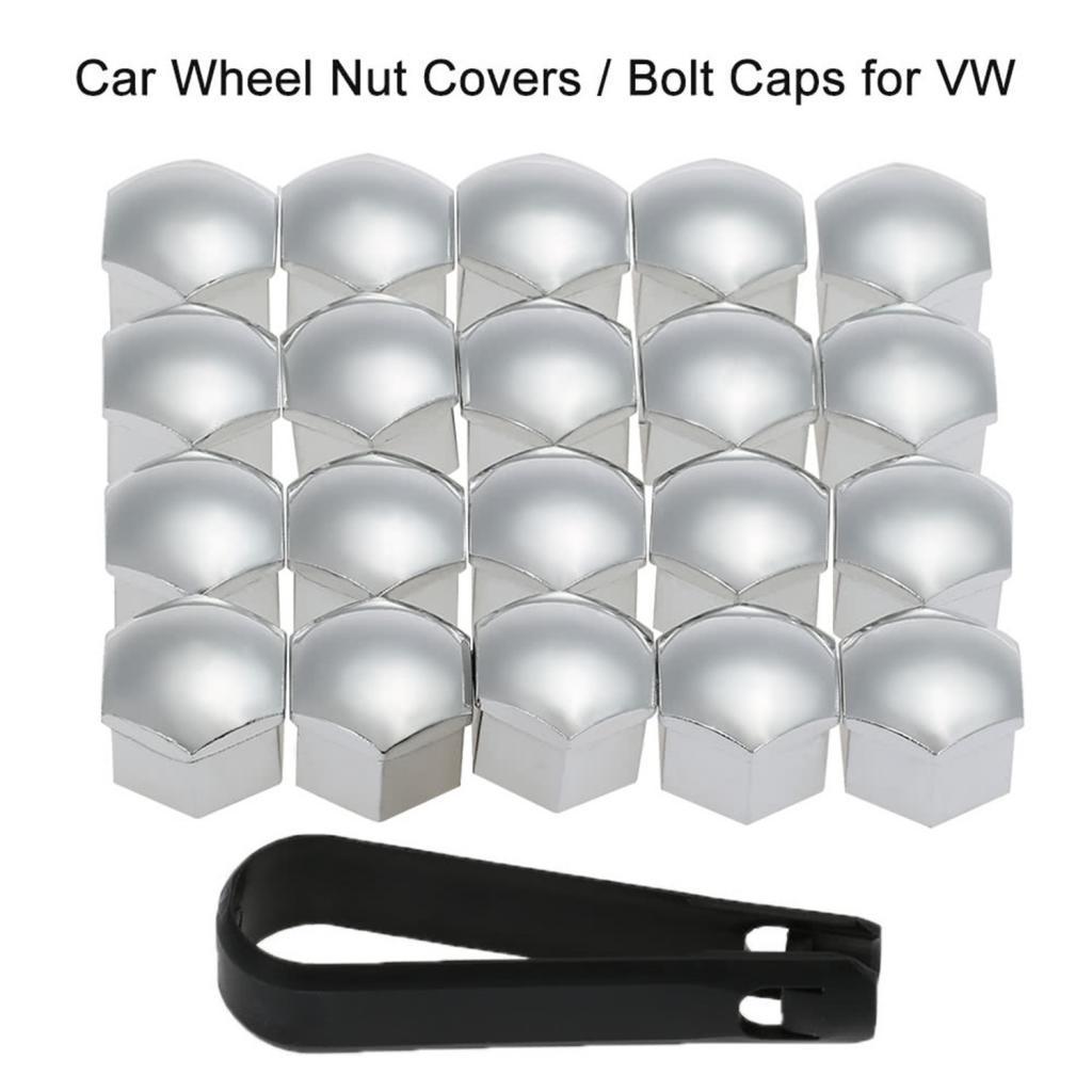 3x20pcs Universal 17mm Wheel Nut Covers Lug Nut Caps Screw Protector Silver