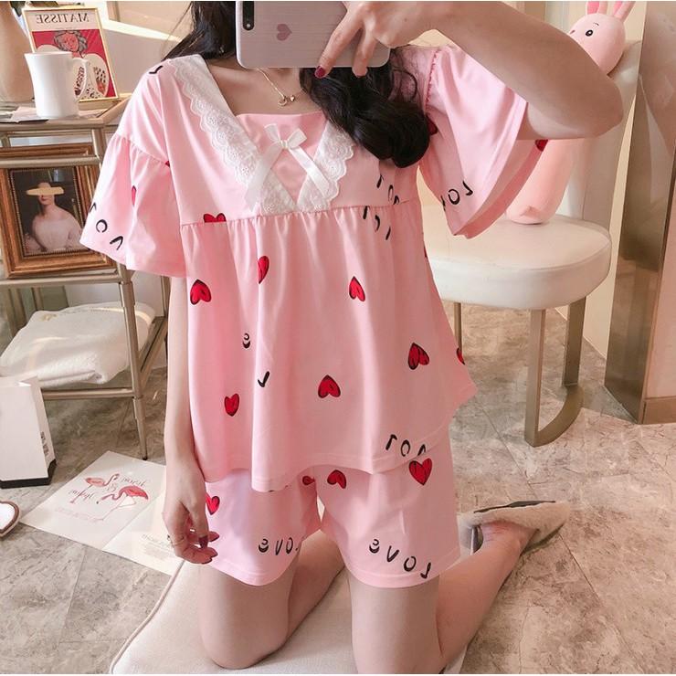 Đồ Bộ Tay Ngắn Quần Đùi Baby Doll Siêu Xinh - DB021