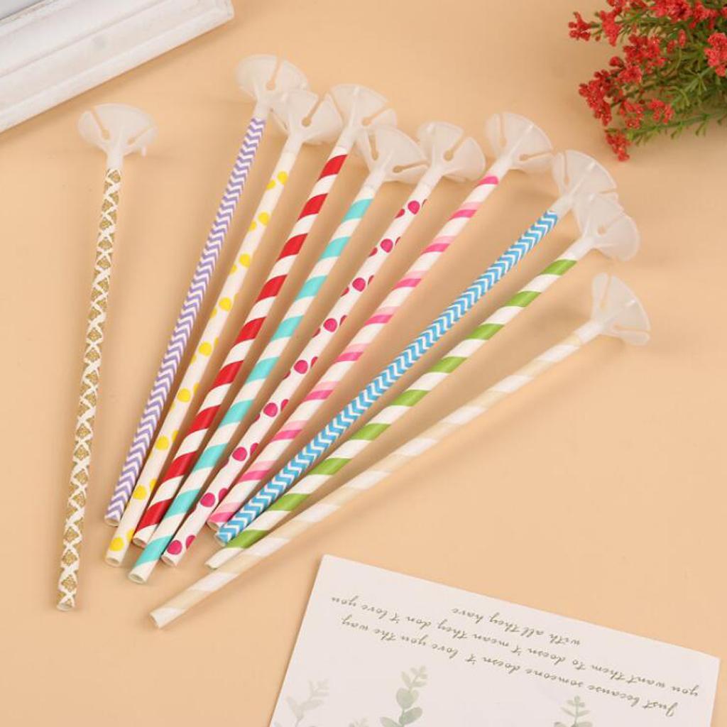 10 Pieces Colorful Balloon Sticks Holders with Cups for Wedding Party Decor