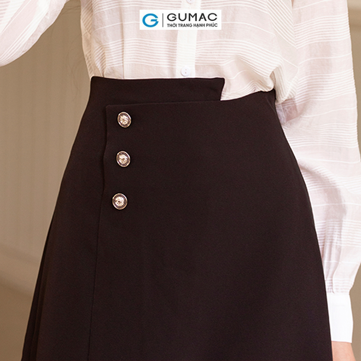 Chân váy vạt đắp thanh lịch công sở thời trang GUMAC VD06001