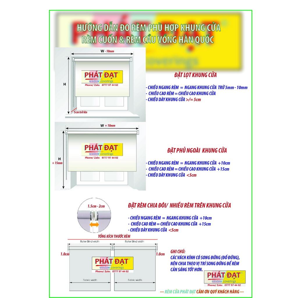 Rèm cửa, màn sáo, rèm sáo cuốn 6 màu, vải trơn 2 mặt chống nắng 100%