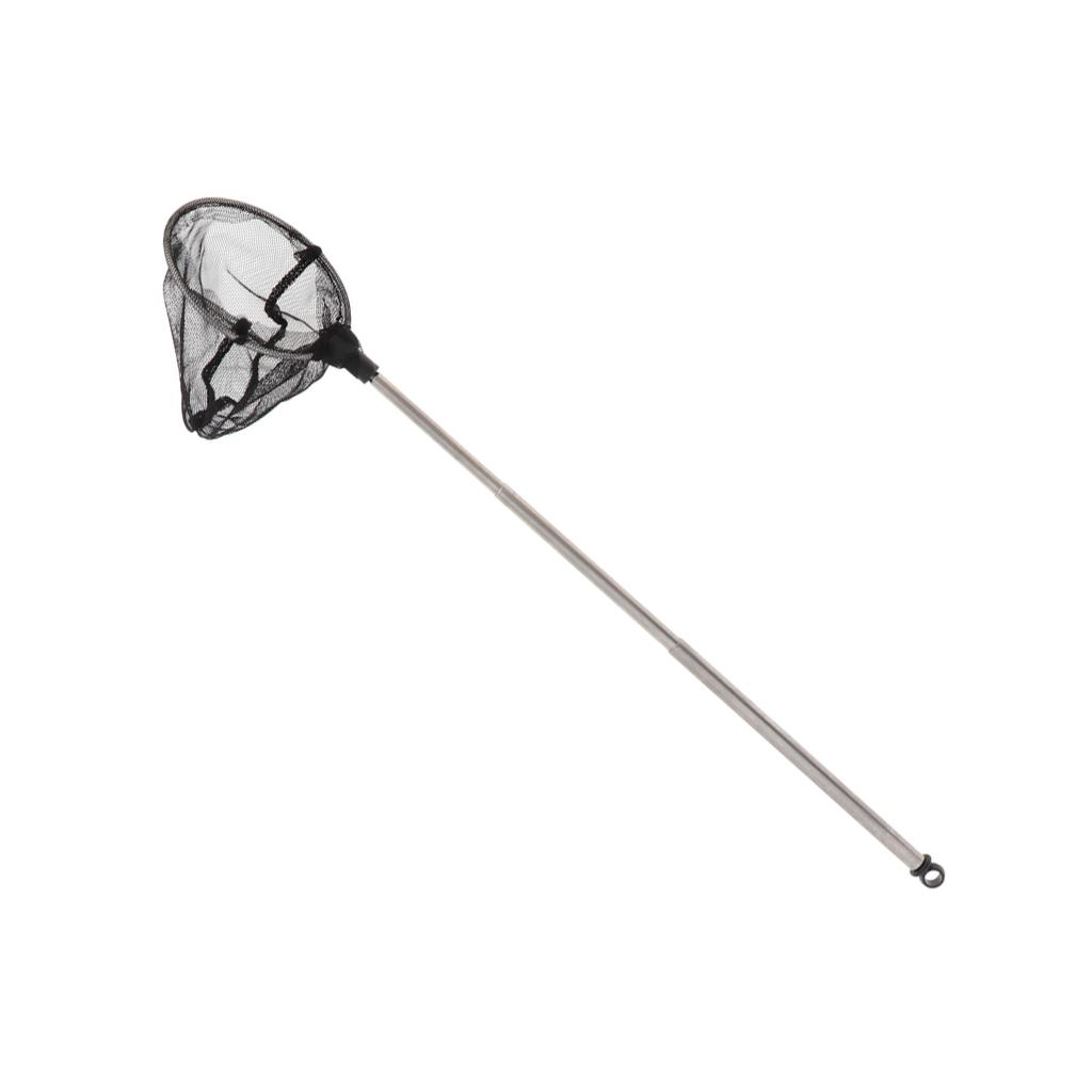 Mini Aquarium Fish Tank Net with Extendable Long Handle for Tank Black