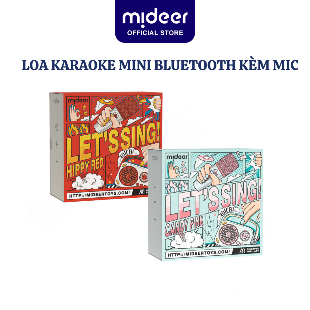 Loa karaoke mini bluetooth kèm mic cho bé Mideer versatile singalone microphone - Hàng chính hãng