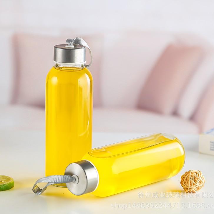 Bình Thủy Tinh 300ml & 500ml Đựng Nước Có Dây Xách Cao Cấp ZA14