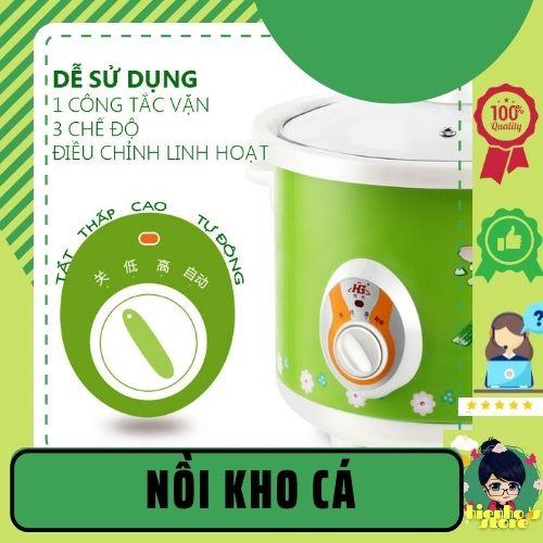 Nồi Kho Cá Màu Xanh Lõi Sứ Đáy Nồi Phẳng, Thành Nồi Dày, Điều Khiển Cơ, Chuyển Chế Độ Nấu Thuận Tiện HH0017