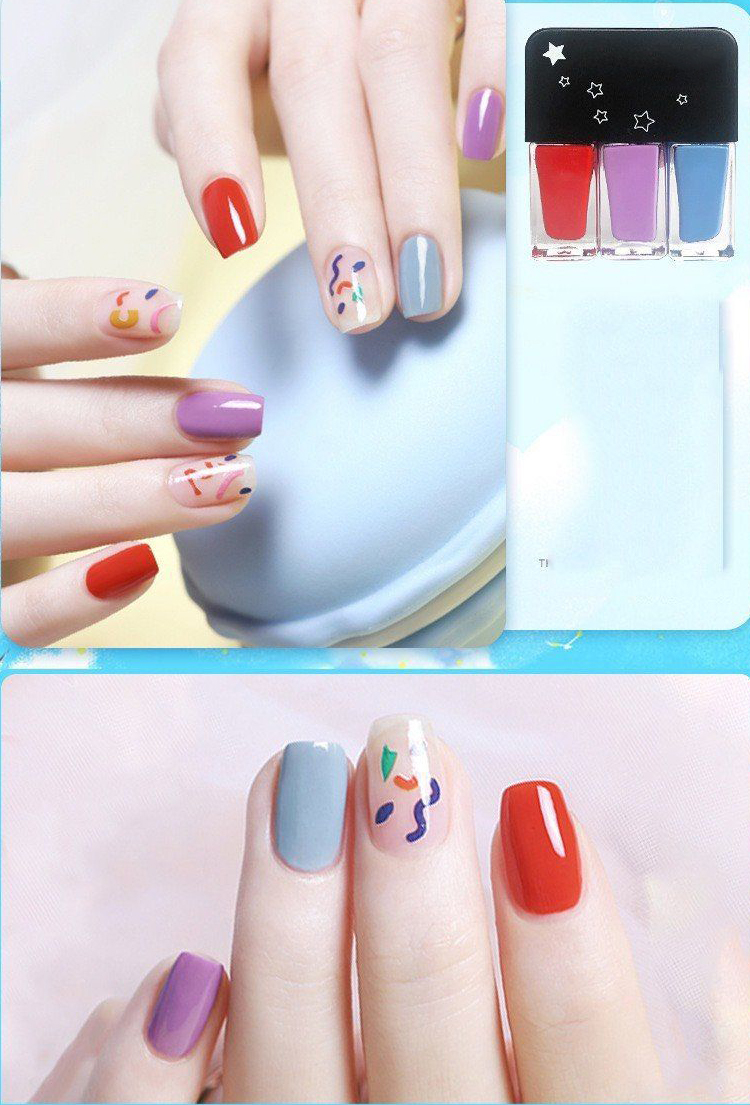 Set 3 lọ sơn móng tay, sơn gel móng tay bóng nhiều màu nail color SM12