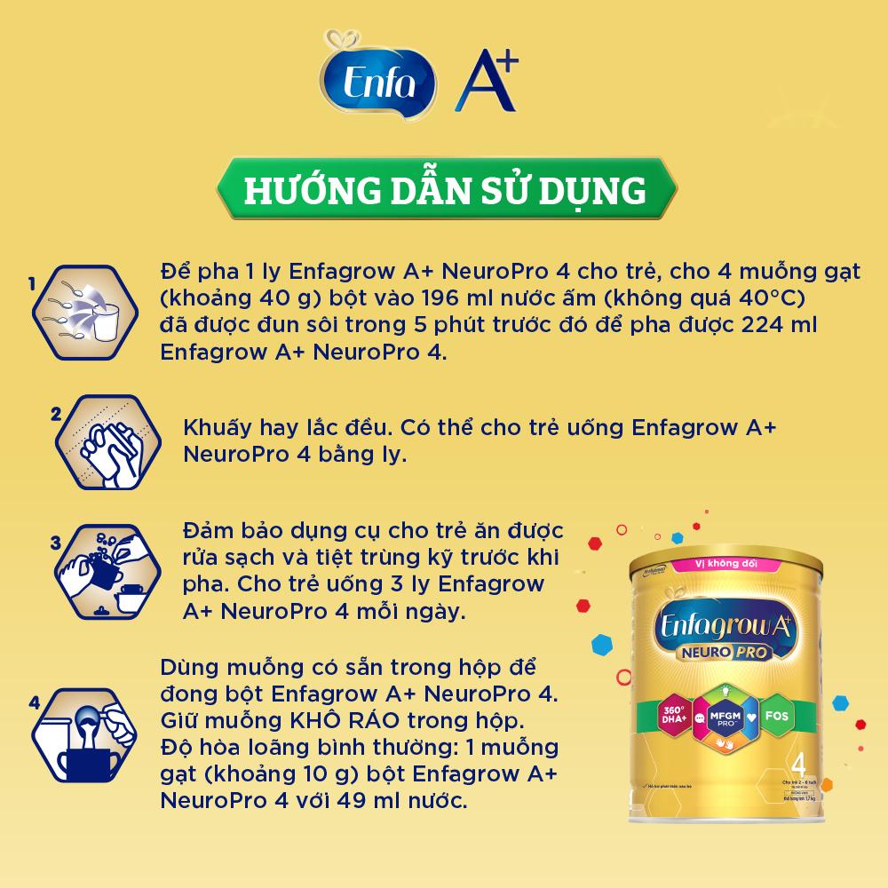 Bộ 1 lon sữa bột Enfagrow A+ Neuropro 4 Vị Không Đổi cho trẻ từ 2 – 6 tuổi – 1.7kg (Bao bì mới) – Tặng 1 chai nước rửa tay diệt khuẩn Dettol 250g