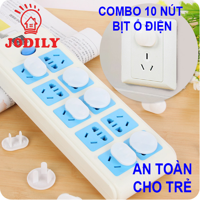 Combo 10 Nút Bịt Ổ Điện An Toàn Cho Bé - Loại 2 Chạc Như Hình