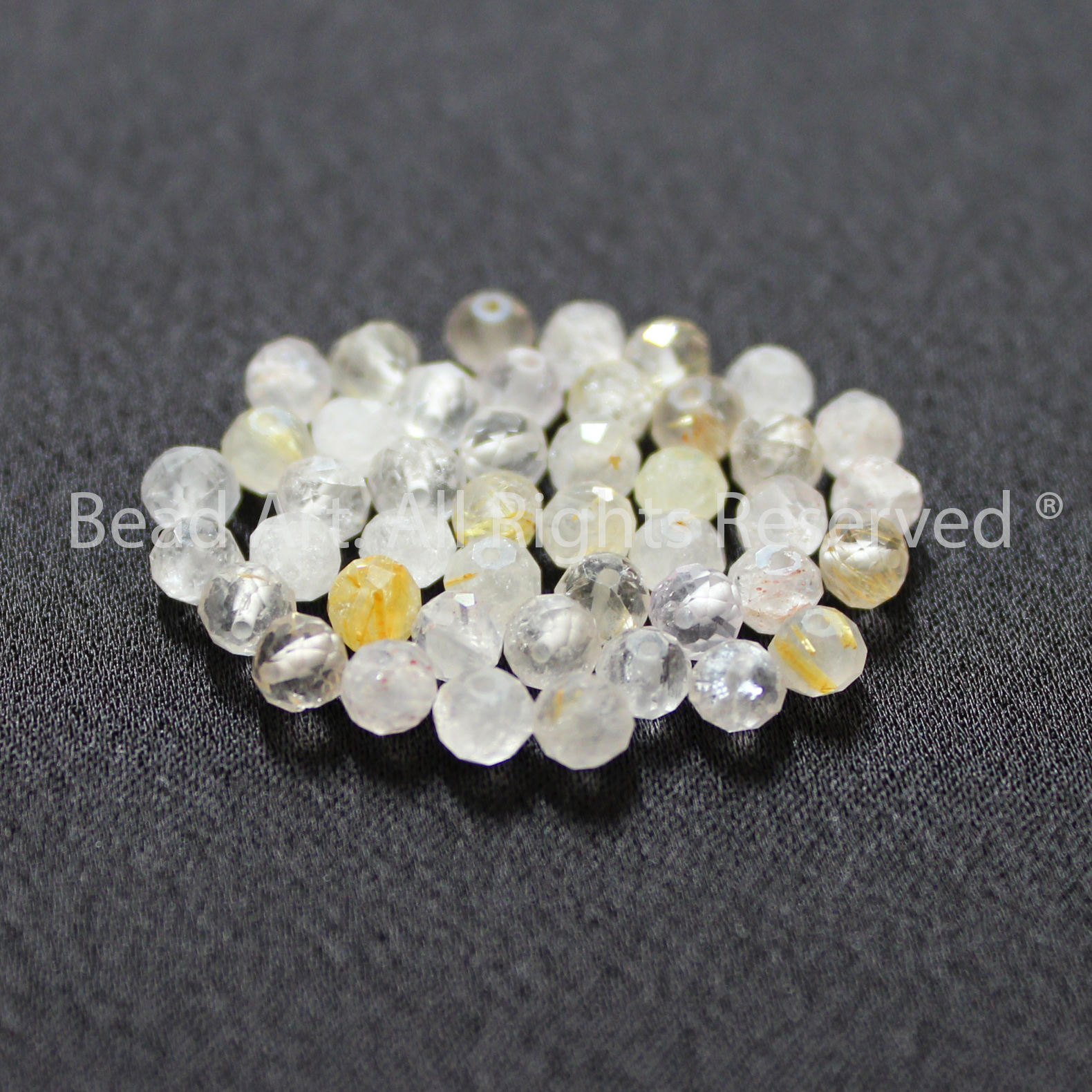 4x3MM Đá Super Seven, Đá Thông Thái Tông Trắng Vàng, Phối Vòng Tay Phong Thuỷ, Chuỗi Hạt - Bead Art