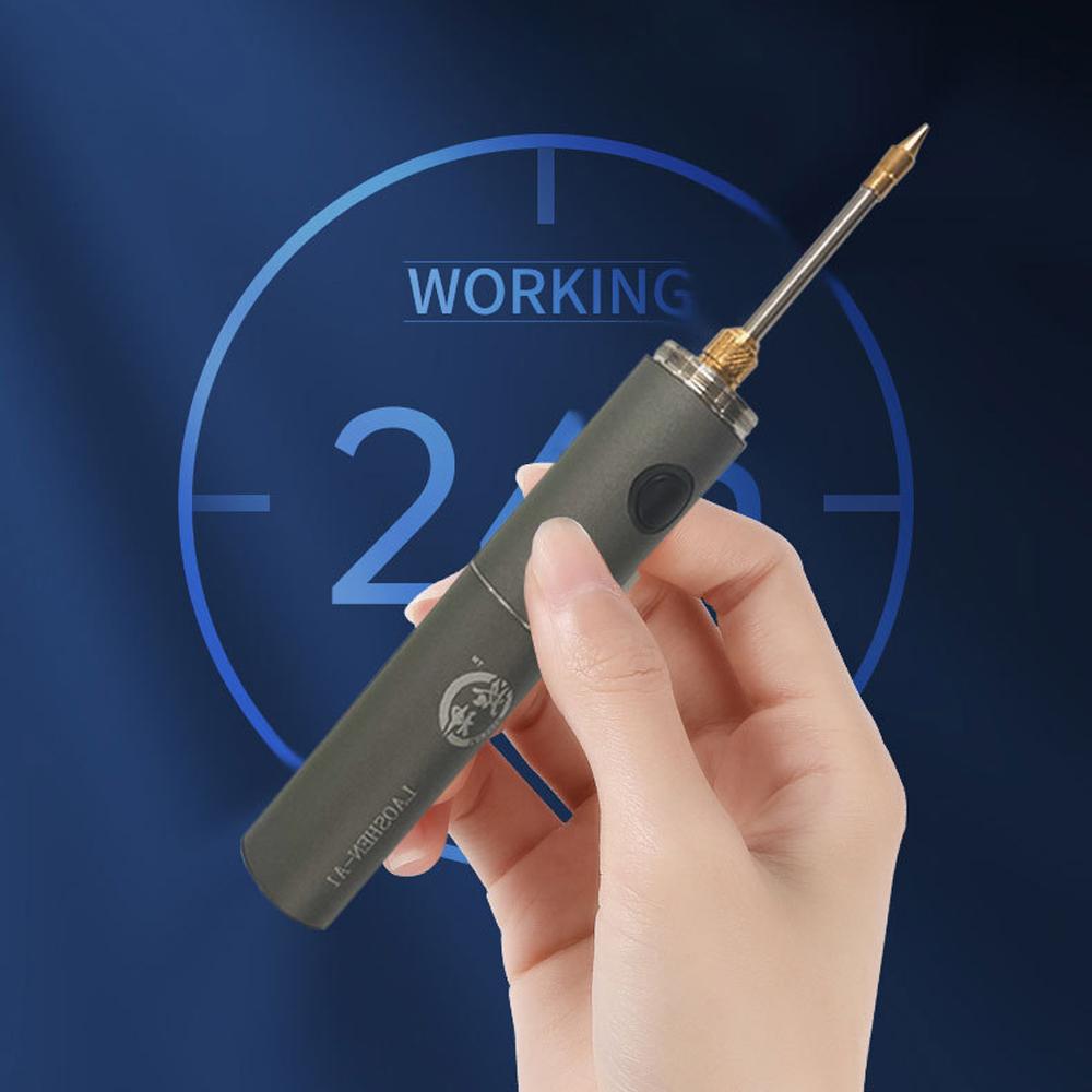 Household Mini Portable USB Rechargeable Soldering Iron High Power Multifunction Electric Welding Machine with LED Light