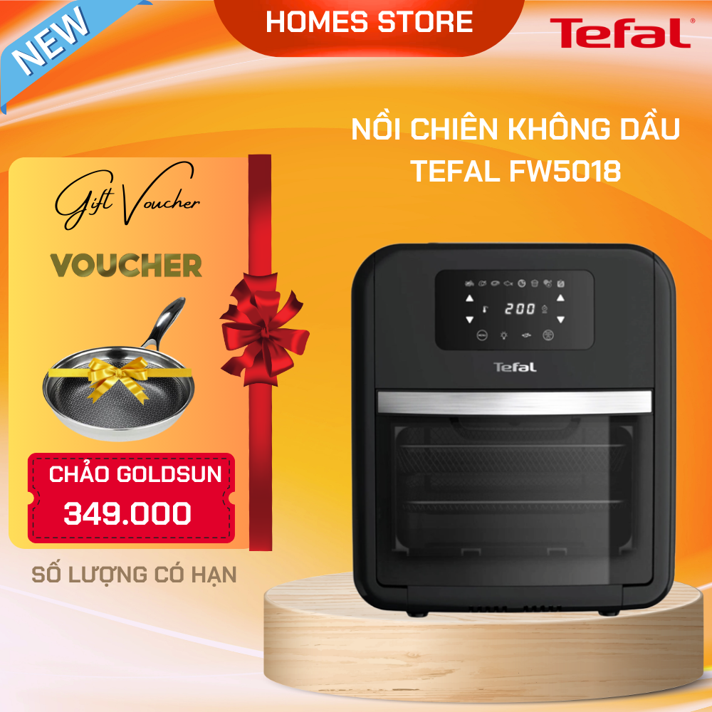 Nồi Chiên Không Dầu Kiêm Lò Nướng TEFAL FW5018 Easy Fry Over & Grill 9-IN-1, Nhập Khẩu Đức Dung Tích 11L, 9 Chức Năng Công Suất 2000W - Hàng Nhập Khẩu