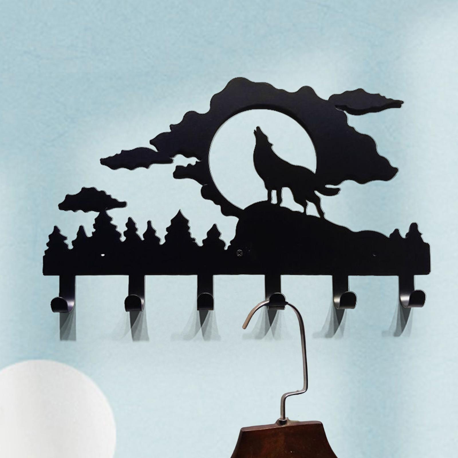 Coat Rack Wall Mounted Hook Rail Holder Wall Hanger for Towel Key