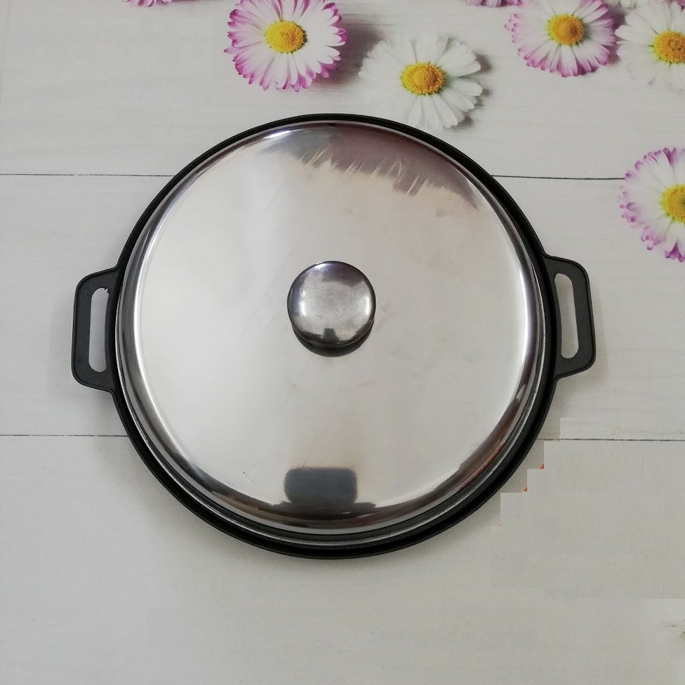 Khuôn Bánh Khọt 8 Lỗ Gang Chống Dính Có Nắp Khuôn Dày Hàng VNCLC