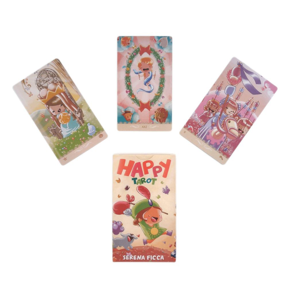 [Size Gốc] Bộ Bài Happy Tarot 78 lá 7x12 cm tặng link hướng dẫn tiếng việt và đá thanh tẩy