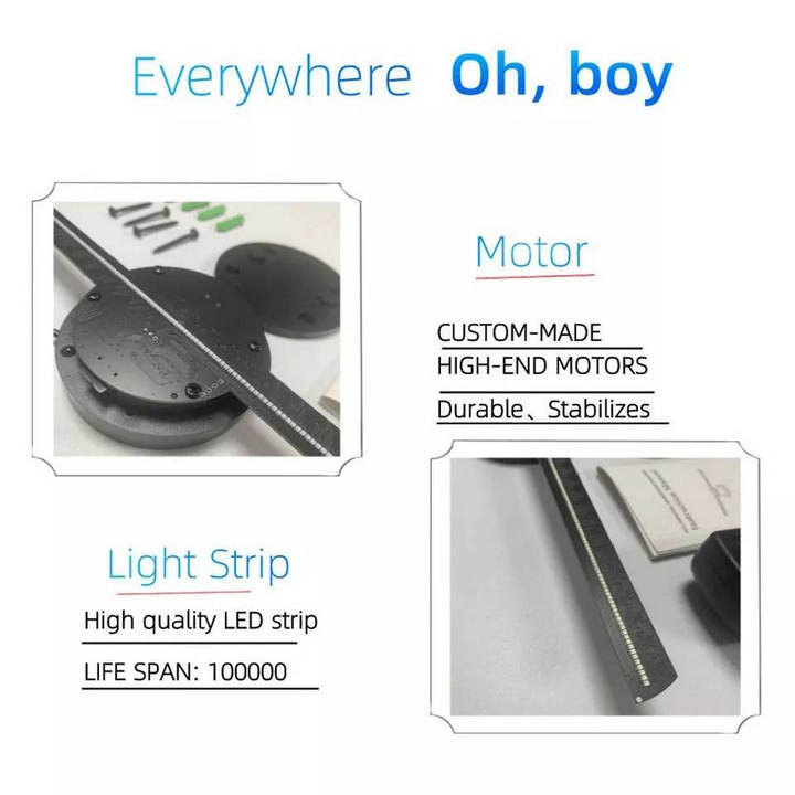 Quạt Quảng Cáo 3D Hologram WIFI APP Remote LEDTECH HD - Home and Garden