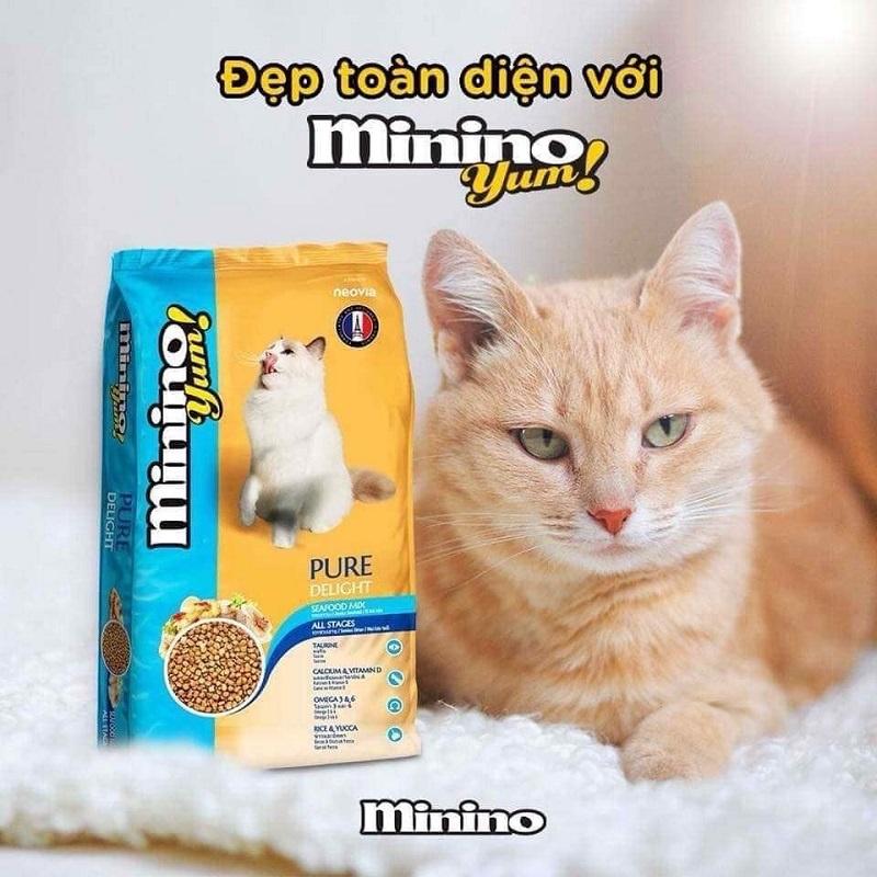 Thức ăn cho mèo Minino Yum SALMON vị CÁ HỒI và Minino Yum vị hải sản 1.5kg
