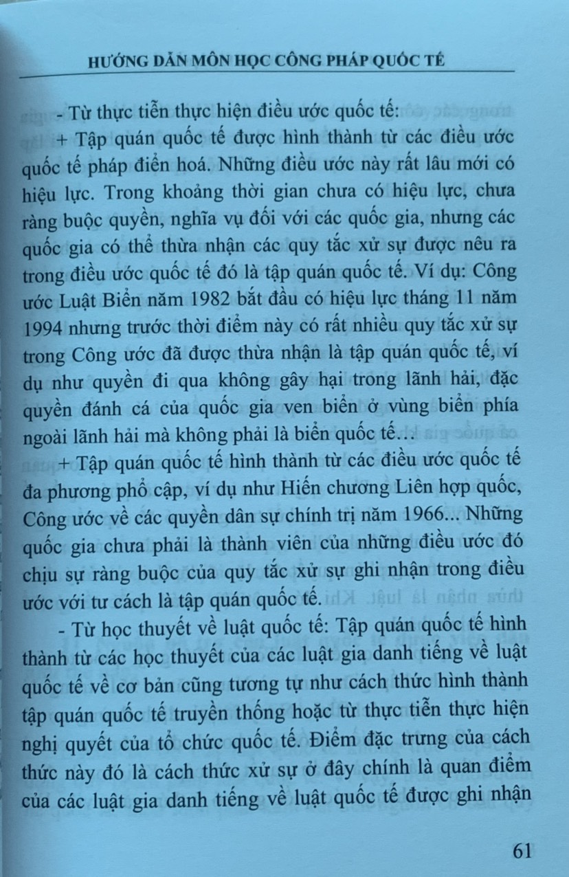 Hướng dẫn môn học công pháp quốc tế (tái bản năm 2023)