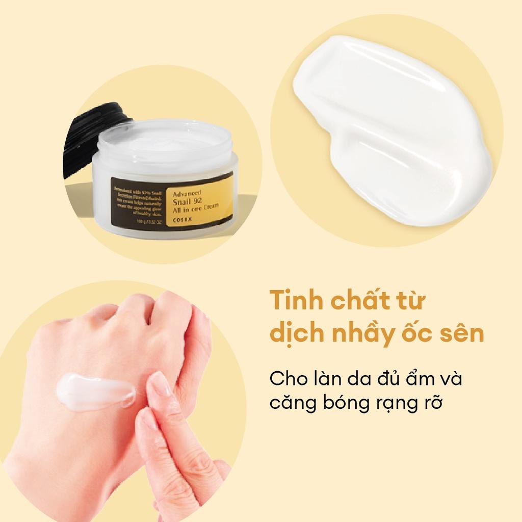 Kem Dưỡng Ẩm Tái Tạo và Phục Hồi Da COSRX Advanced Snail 92 All in one Cream 100g