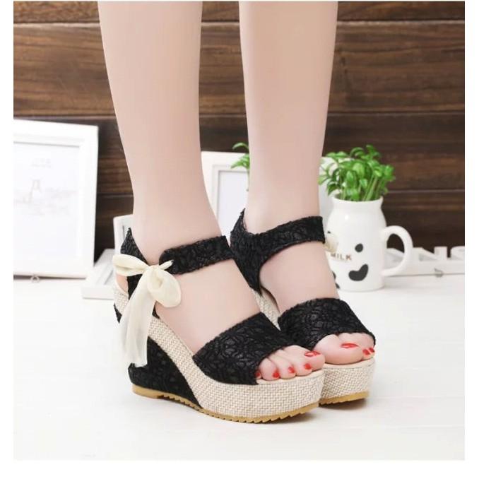 Sandal Đế Xuồng Thắt Nơ xinh xắn