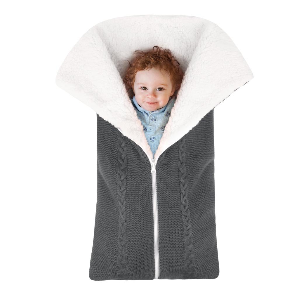 Trẻ Sơ Sinh Túi Ngủ Làm Dày Mùa Đông Cho Bé Bao Dệt Kim Xe Đẩy Đầm Footmuff Tập Đi Slaapzak Kid Sleepsack Trẻ Sơ Sinh Bao