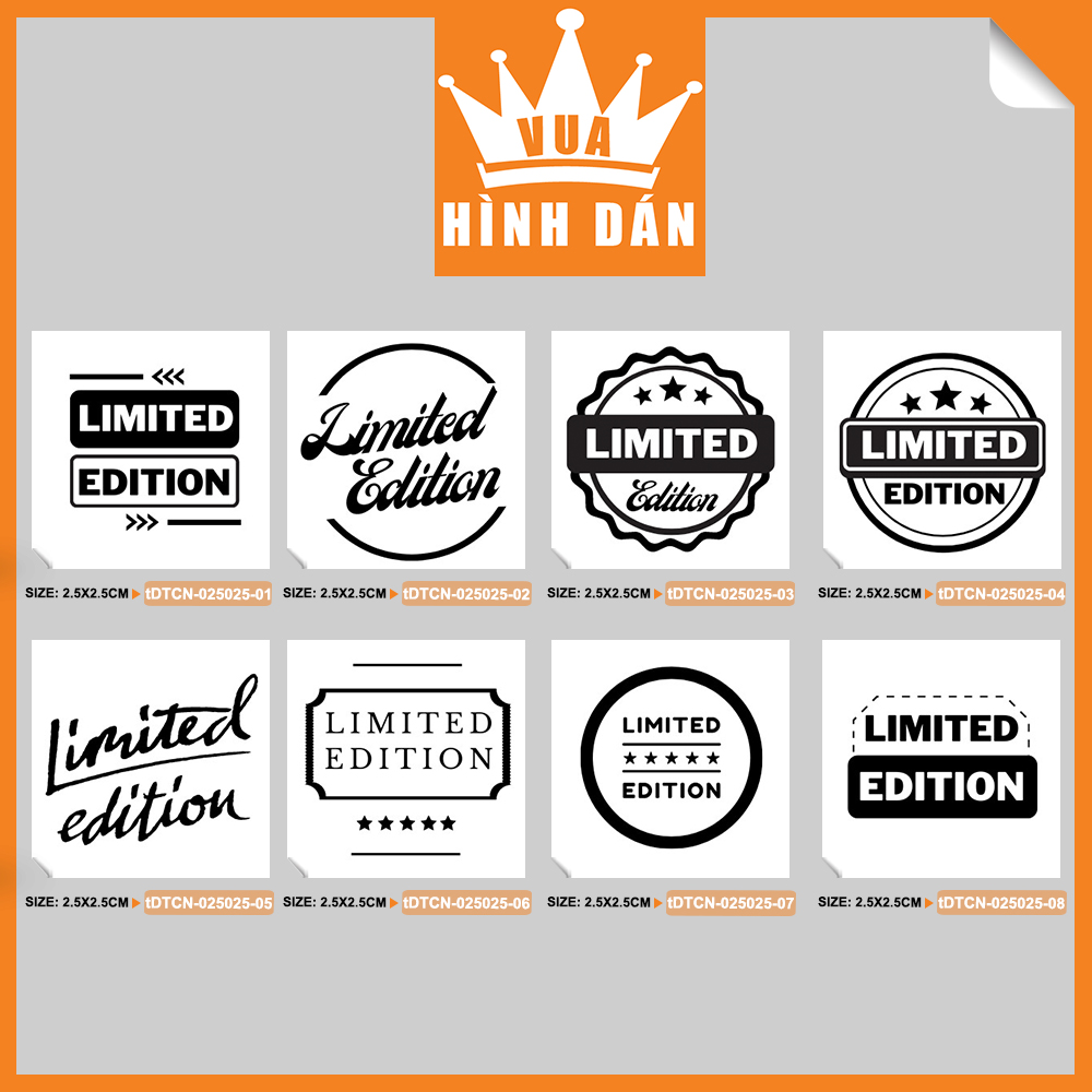 Set 100/500 sticker LIMITED EDITION tem phiên bản giới hạn dán lên túi hộp sản phẩm dành cho shop