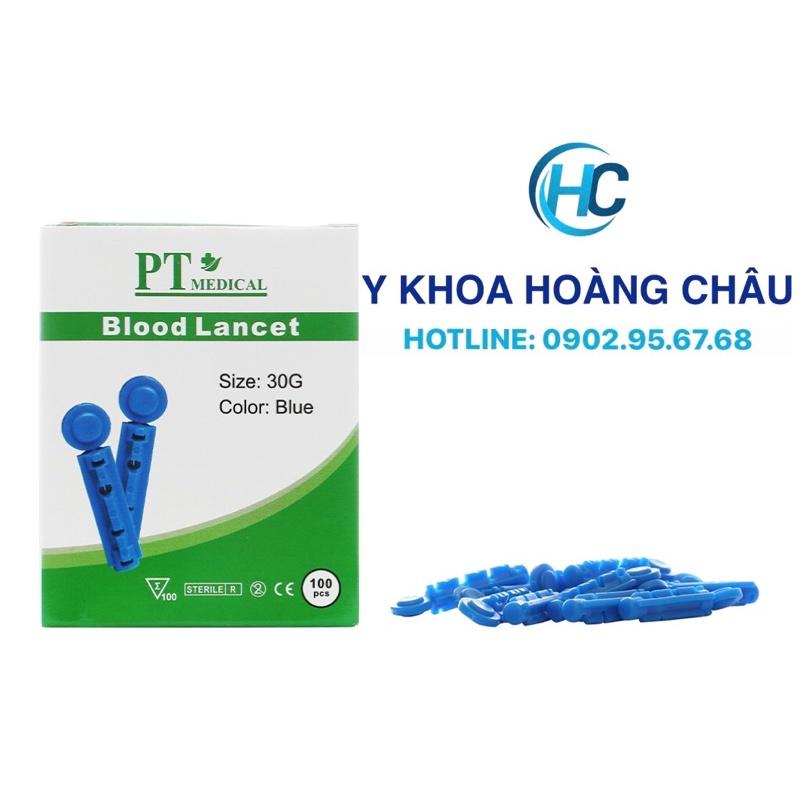 Hộp 100 kim đầu tròn lấy máu dùng tất cả dòng máy đo đường huyết + 1 Hộp 100 miếng cồn sát khuẩn