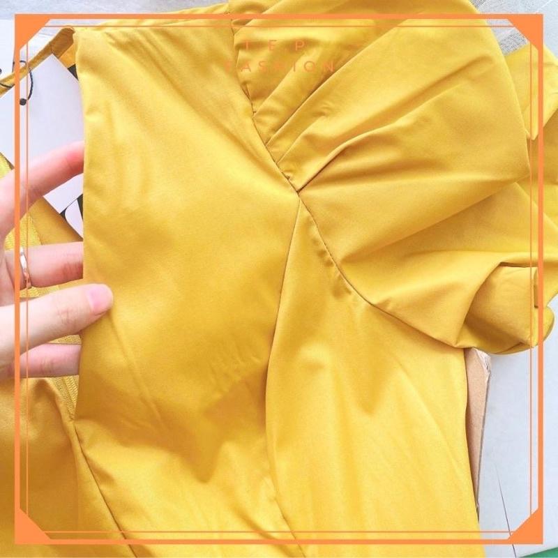 Đầm Vàng Cổ V Tay Bồng Sang Chảnh Tep Fashion - VA006