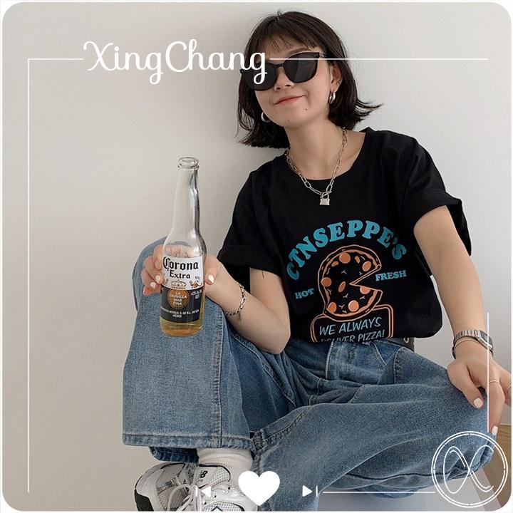 Áo thun tay lỡ dáng rộng, Áo thun nữ Hàn Quốc chất mịn đẹp in CTNSEPPE’S cá tính mã LXC16