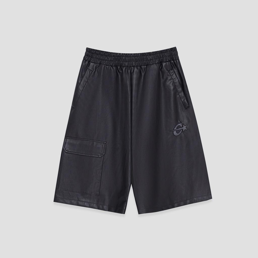 Set áo khoác da C-star Black Leather, da tổng hợp unisex nam nữ form rộng