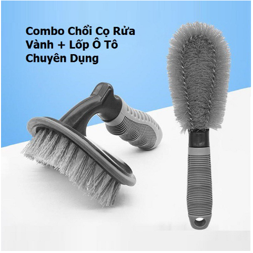 Bộ 02 Dụng Cụ Chăm Sóc Vệ Sinh Cọ Rửa Bánh Xe Ô Tô Đa Năng