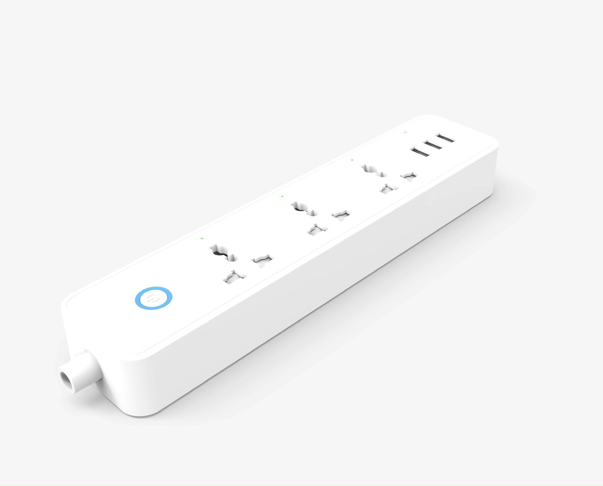 Ổ cắm điện thông minh Tuya wifi AKIA ASP250, ổ cắm dài - 3 ổ cắm độc lập, 3 jack USB sạc nhanh, tương thích Smart Life - Hàng Chính Hãng