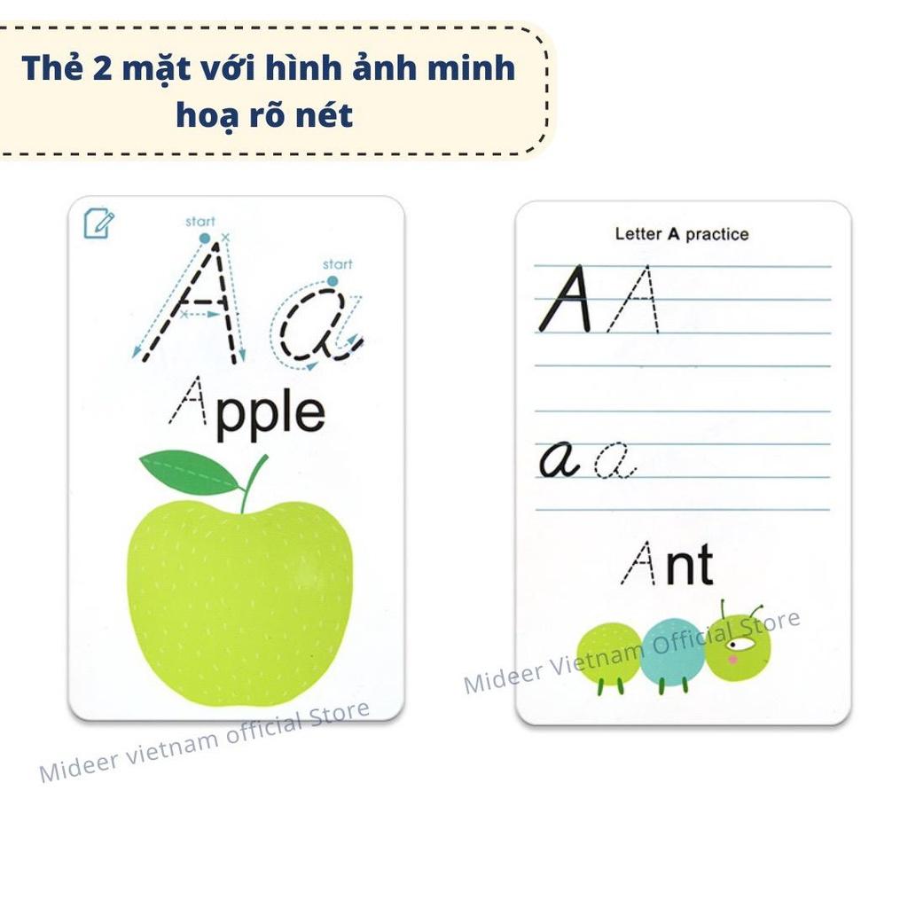 Bộ Thẻ Học Chữ Cái - Số Viết Và Xóa Mideer Write &amp; Wipe Cards - 123 &amp; ABC - 52 Thẻ Flashcards, Đồ Chơi Giáo Dục Cho Bé