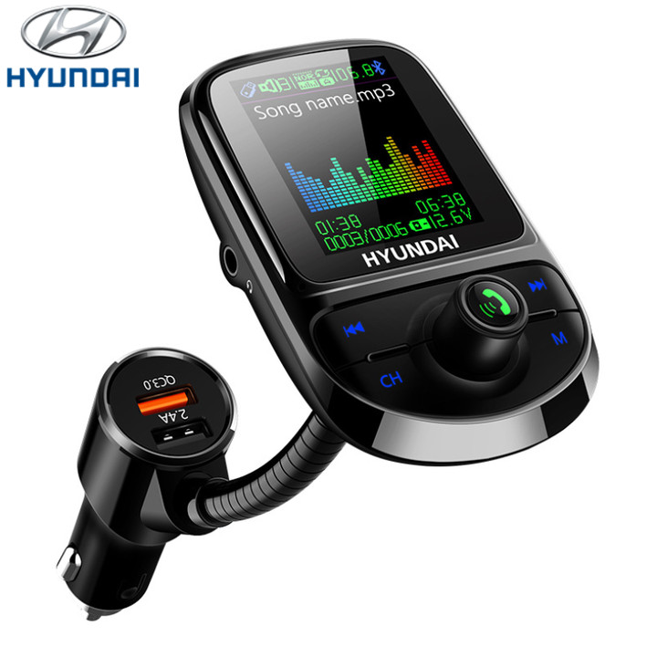 Tẩu nghe nhạc bluetooth cao cấp thương hiệu Hyundai C85 - Sạc Nhanh QC 3.0 - Xoay 360 độ - Bluetooth 5.0 - Hàng Nhập Khẩu