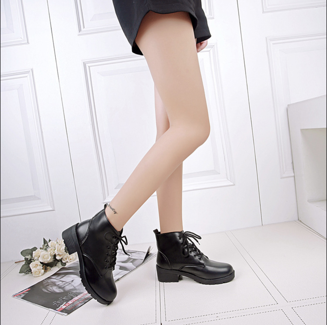 Giày boot nữ phong cách ulzzang đế cao 2cm B148