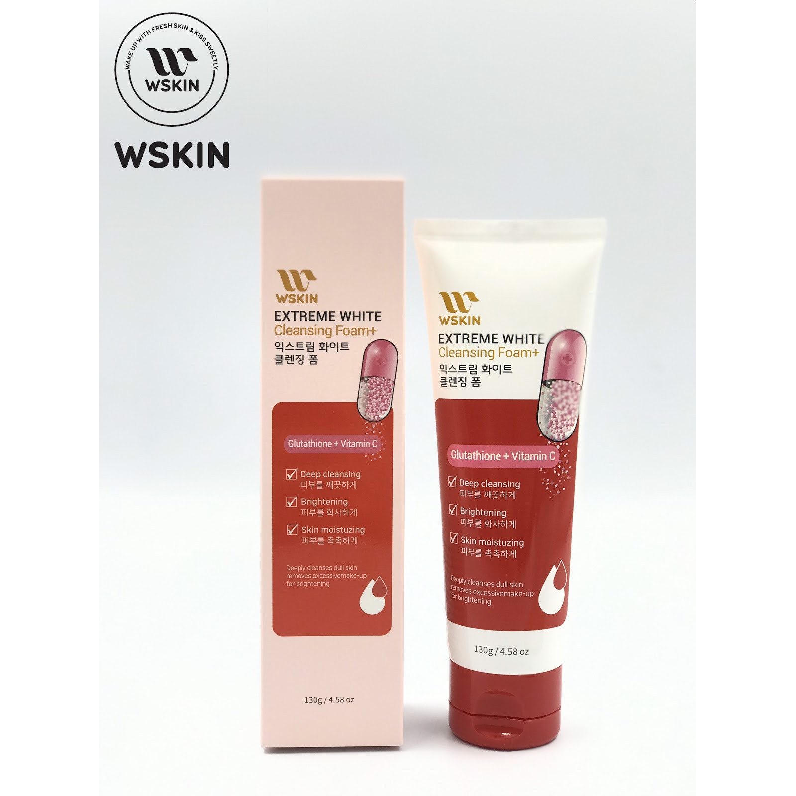 Sữa Rửa Mặt Trắng Da - Ngừa Nám Wskin Extreme White Cleansing Foam Glutathione + Vitamin C