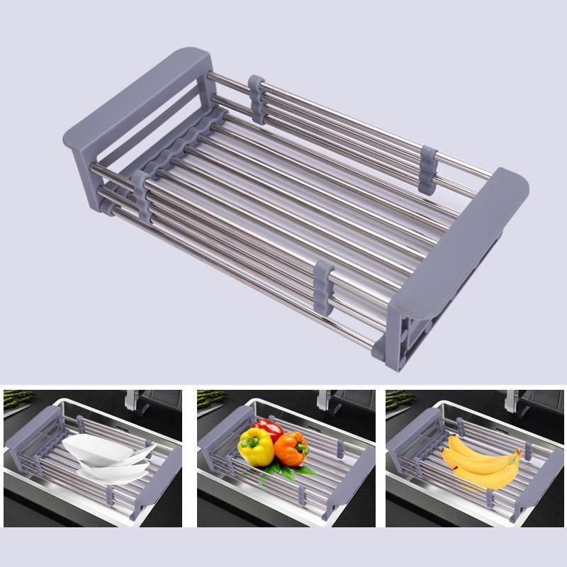 Khay Gác Bồn Rửa Bát Inox , Khay INOX Rút Tiện Dụng Cao Cấp , Khay Đựng Đồ Đa Năng Rút Gọn