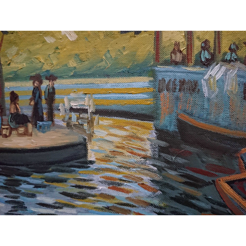 Tranh Sơn Dầu Vẽ Tay 30x40cm - Bến Đợi  (Monet)