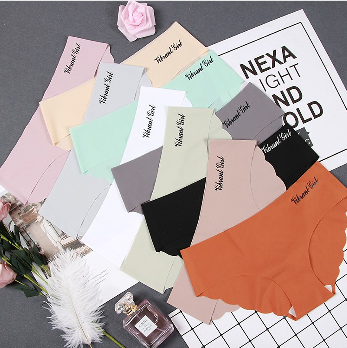 Combo 10 Quần Lót Nữ Đúc Su Viền Sóng Không Đường May Vibrant Girl -LN034
