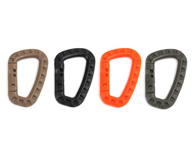 5 Pcs/pack Plastic Climbing Carabiner D-Ring Key Chain Clip Hook Camping Buckle Snap