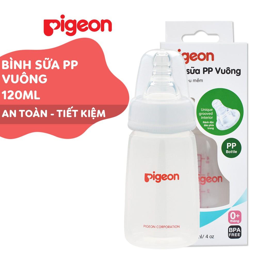 Bình sữa cổ hẹp PP vuông Pigeon 120ml/240ml